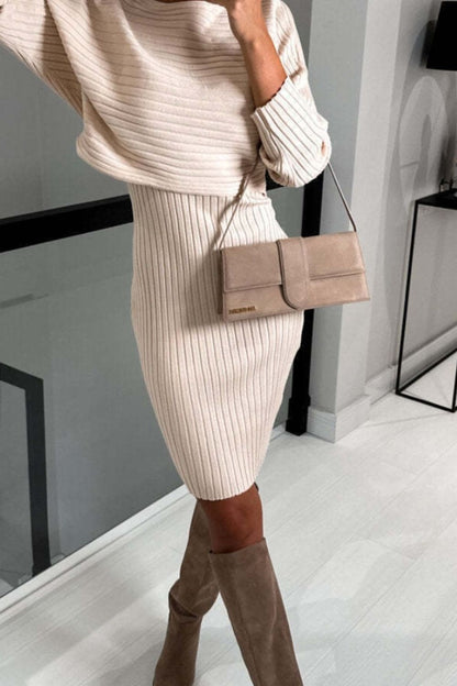 Ribbed Cami Midi Dress Sweater Set