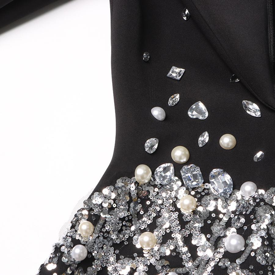 Rhinestone and Pearl Embellished Blazer