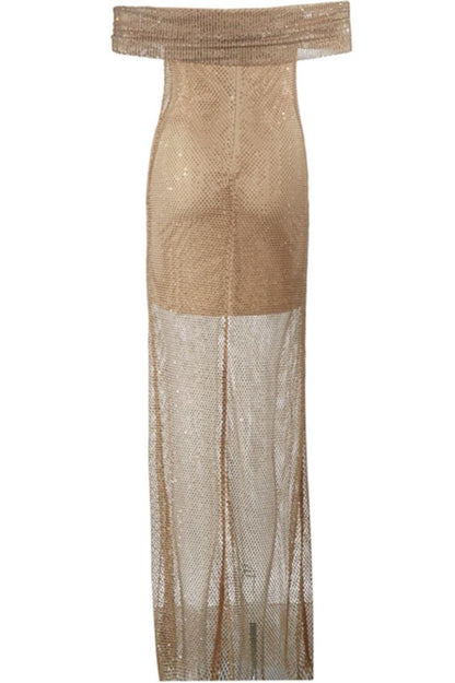 Mesh Maxi Overlay Sequin Mini Dress