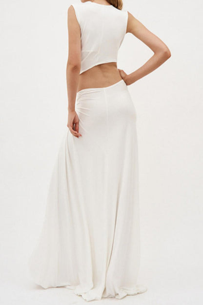 Sexy Deep V-neck High Slit Maxi Dress