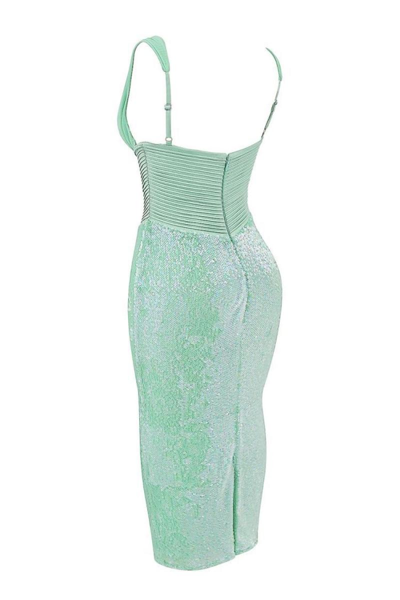 Mint Julep Deep V Sleeveless Midi Dress