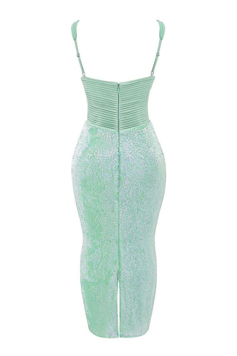 Mint Julep Deep V Sleeveless Midi Dress