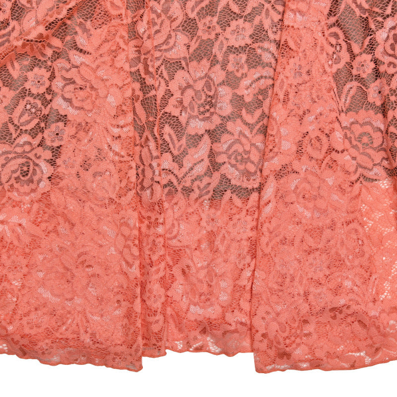 Peach Lace Strap Shoulder Lined Maxi Dress