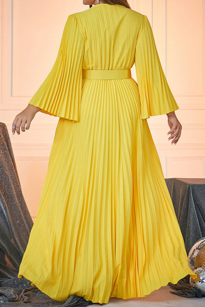 Lady Love Pleated Maxi Dress With Belt