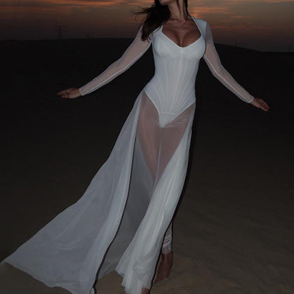 Sheer Angel Cape Jumpsuit