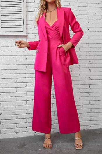 Pink Jumpsuit With Matching Blazer Set