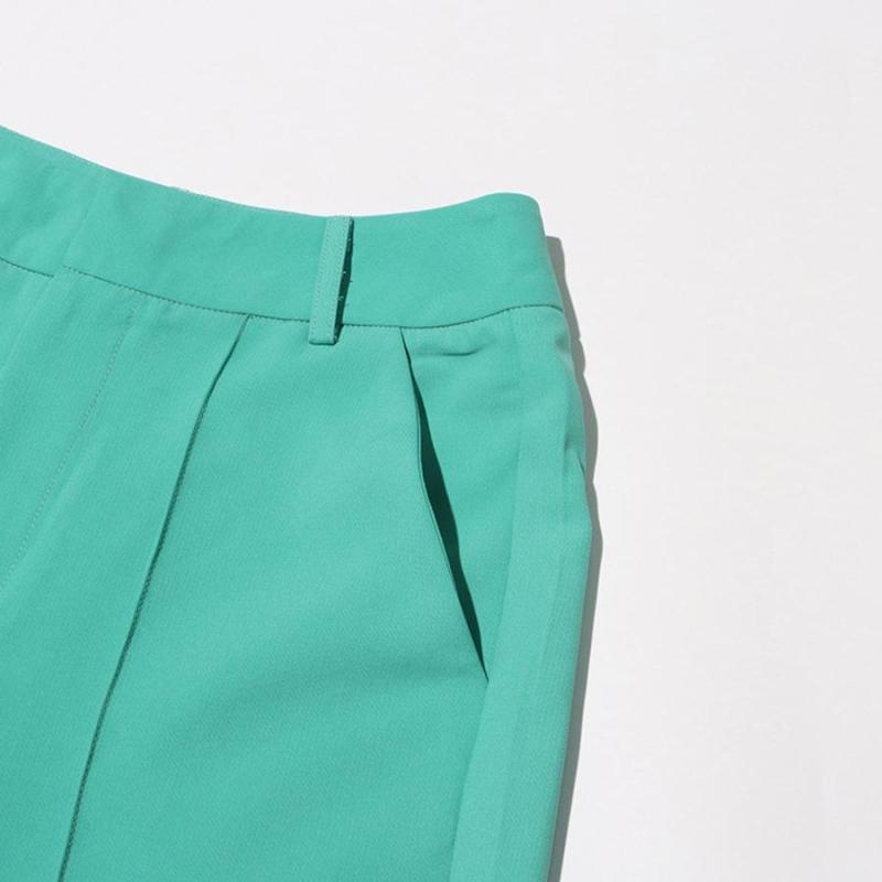 Mint Green Belted Shirt High Waist Wide Leg Pant Set