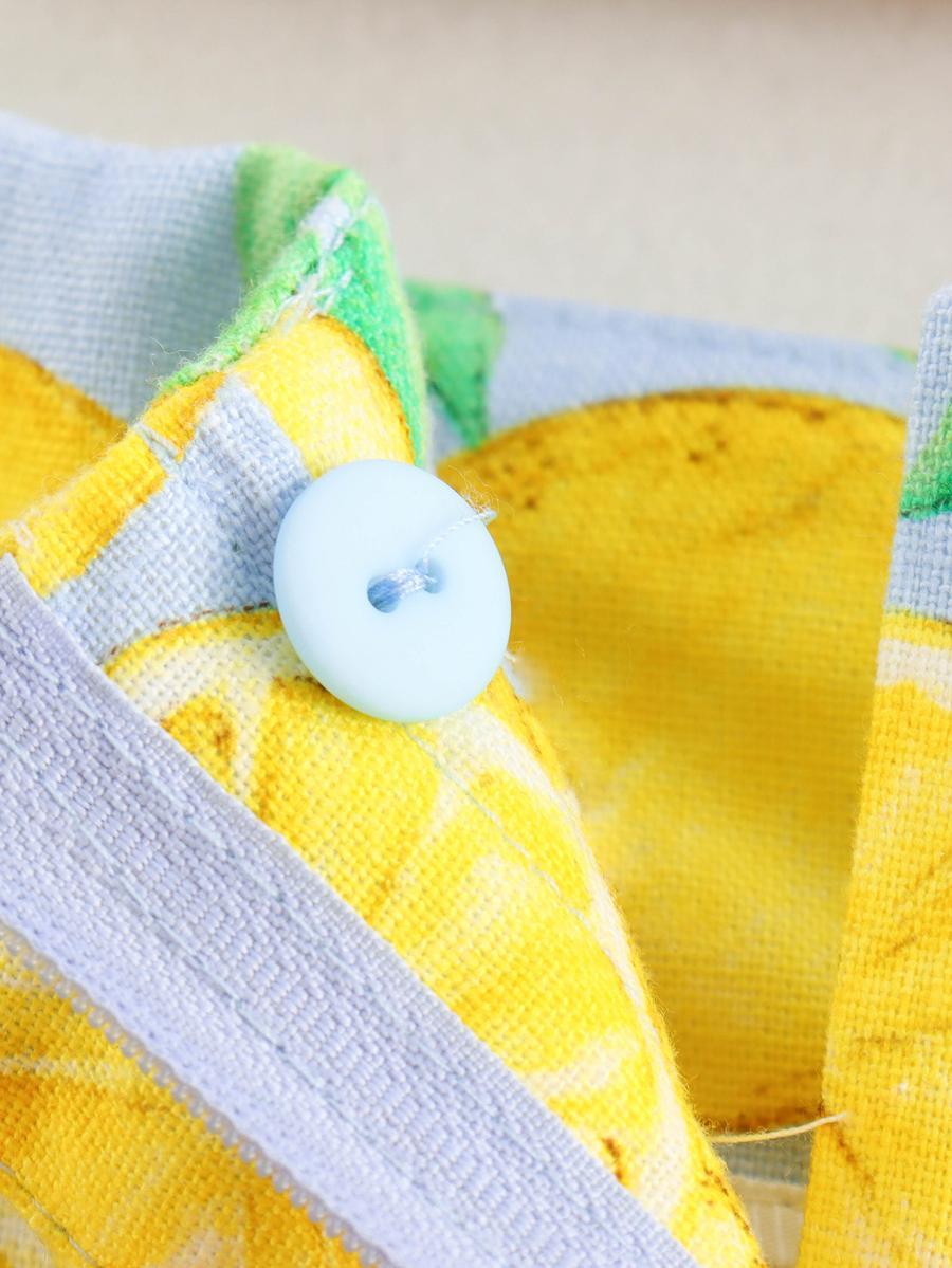 Lemon Print Linen Shorts Set