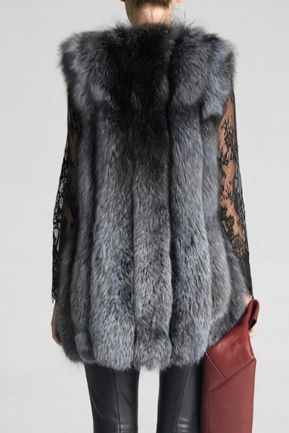 Sleeveless Pocketed Soft Faux Fur Vest (S-4XL)