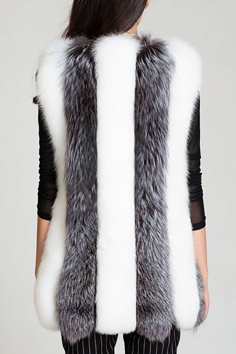 Sleeveless Pocketed Soft Faux Fur Vest (S-4XL)