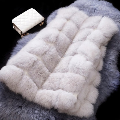 Soft Sleeveless Faux Fur Vest (Up to size 4XL)