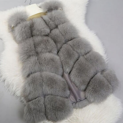 Soft Sleeveless Faux Fur Vest (Up to size 4XL)