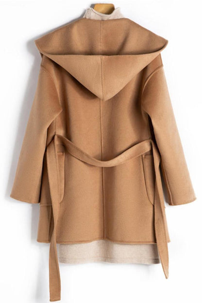 Hooded Wool Wrap Coat( sizes run small)