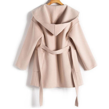 Hooded Wool Wrap Coat( sizes run small)