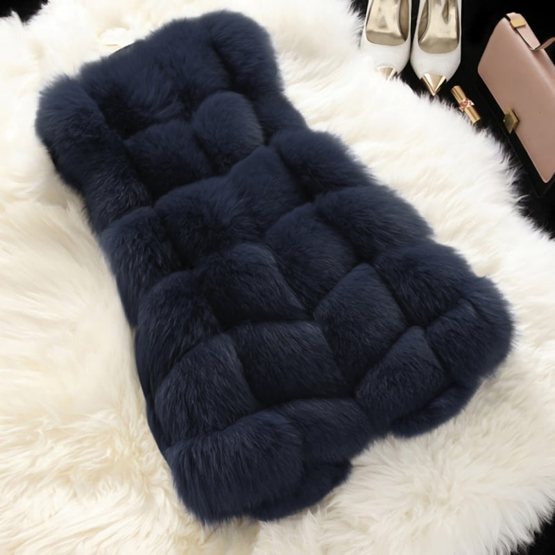 Soft Sleeveless Faux Fur Vest (Up to size 4XL)